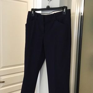 Theory Navy kick flare ankle pants